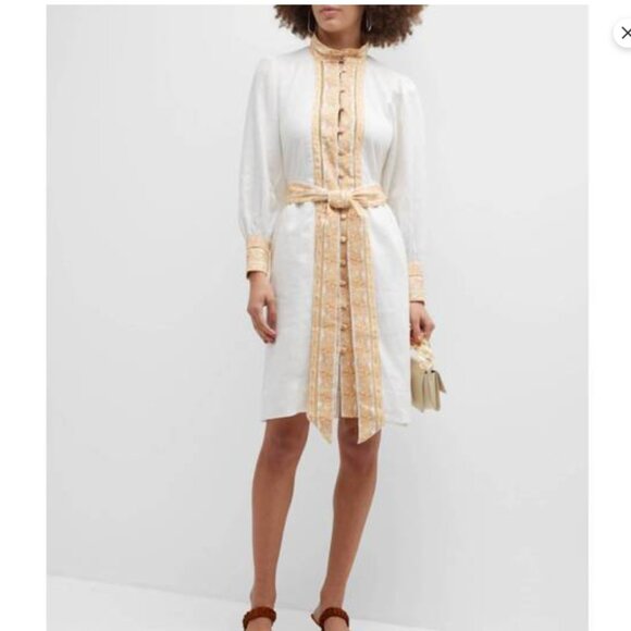 LUG VON SIGA Florence Long Sleeve Linen Short Dress - Picture 1 of 7